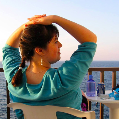 Izolda relaxing on Ikaria, Greece