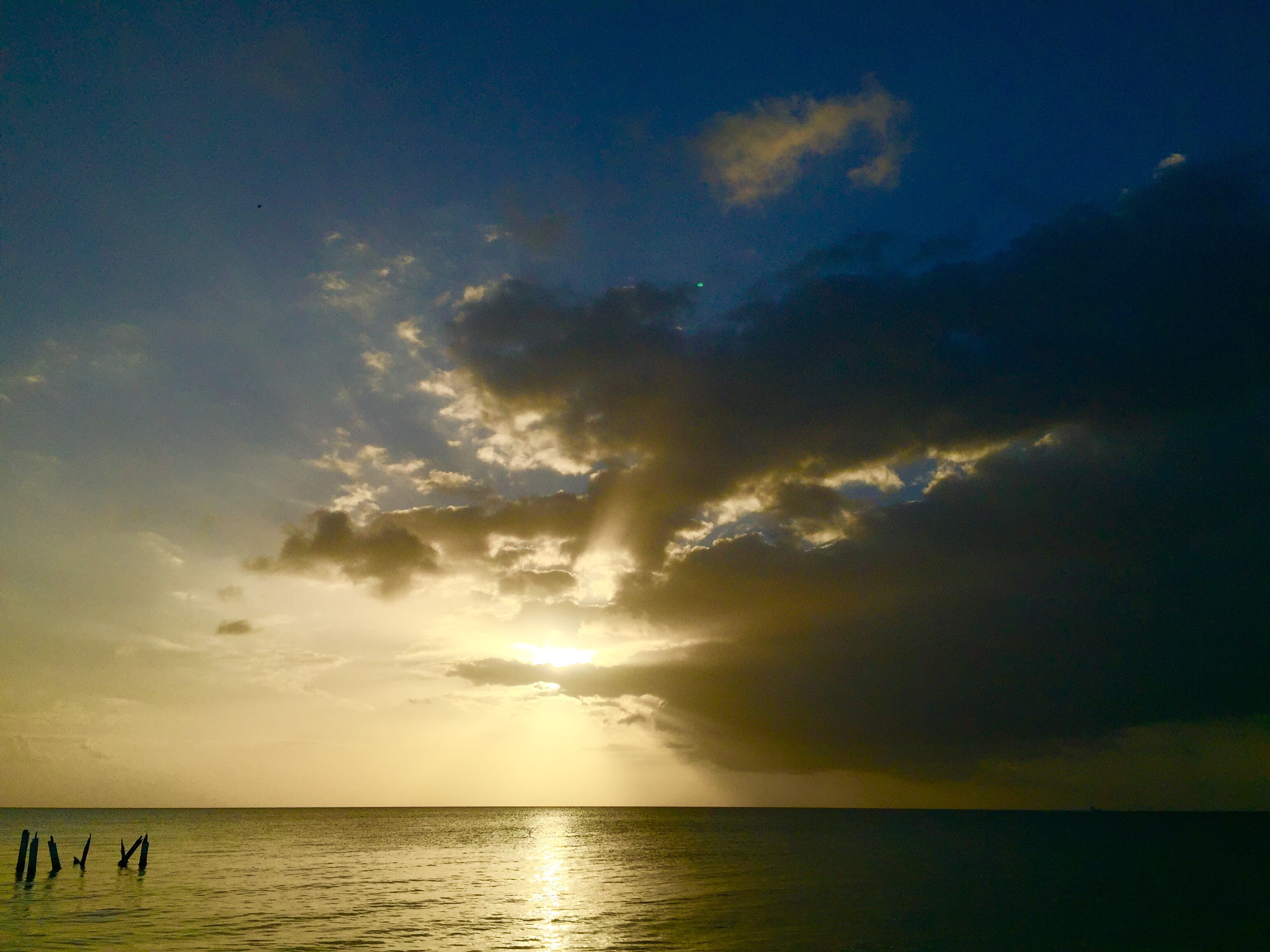 Setting sun and clouds